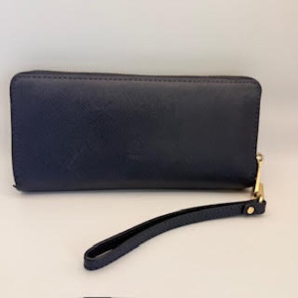 Michael Kors Jet Set Travel Navy Zip Wallet Wristlet - Picture 3 of 9